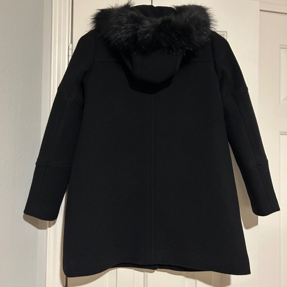 NWT J. Crew Black Parka Italian Stadium Cloth w/ Hood Size 0P Winter ~ Cozy! - Picture 5 of 7
